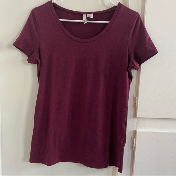 H&M BASIC MAROON TEE - Picture 5 of 5